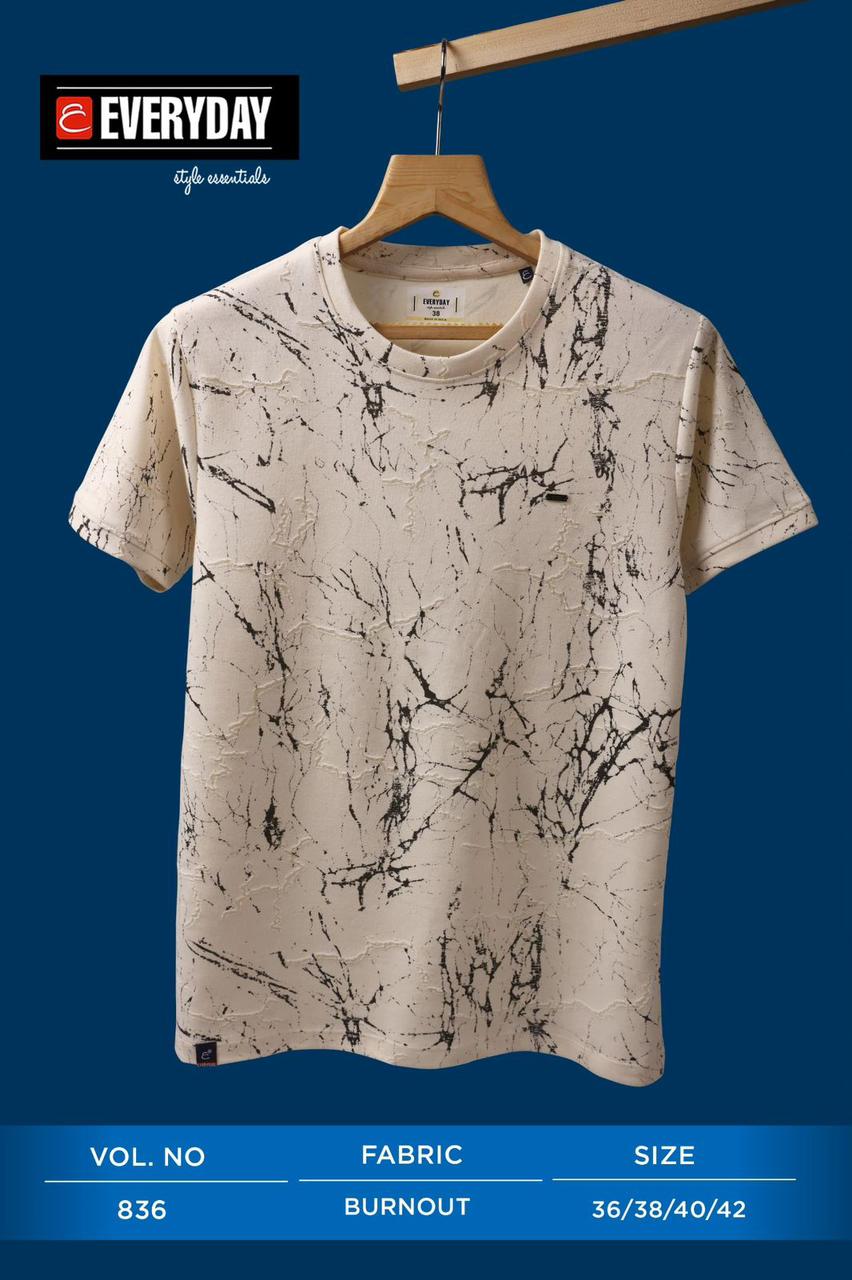 Round Neck 836 Everyday Jacquard Mens Shirts Supplier Gujarat