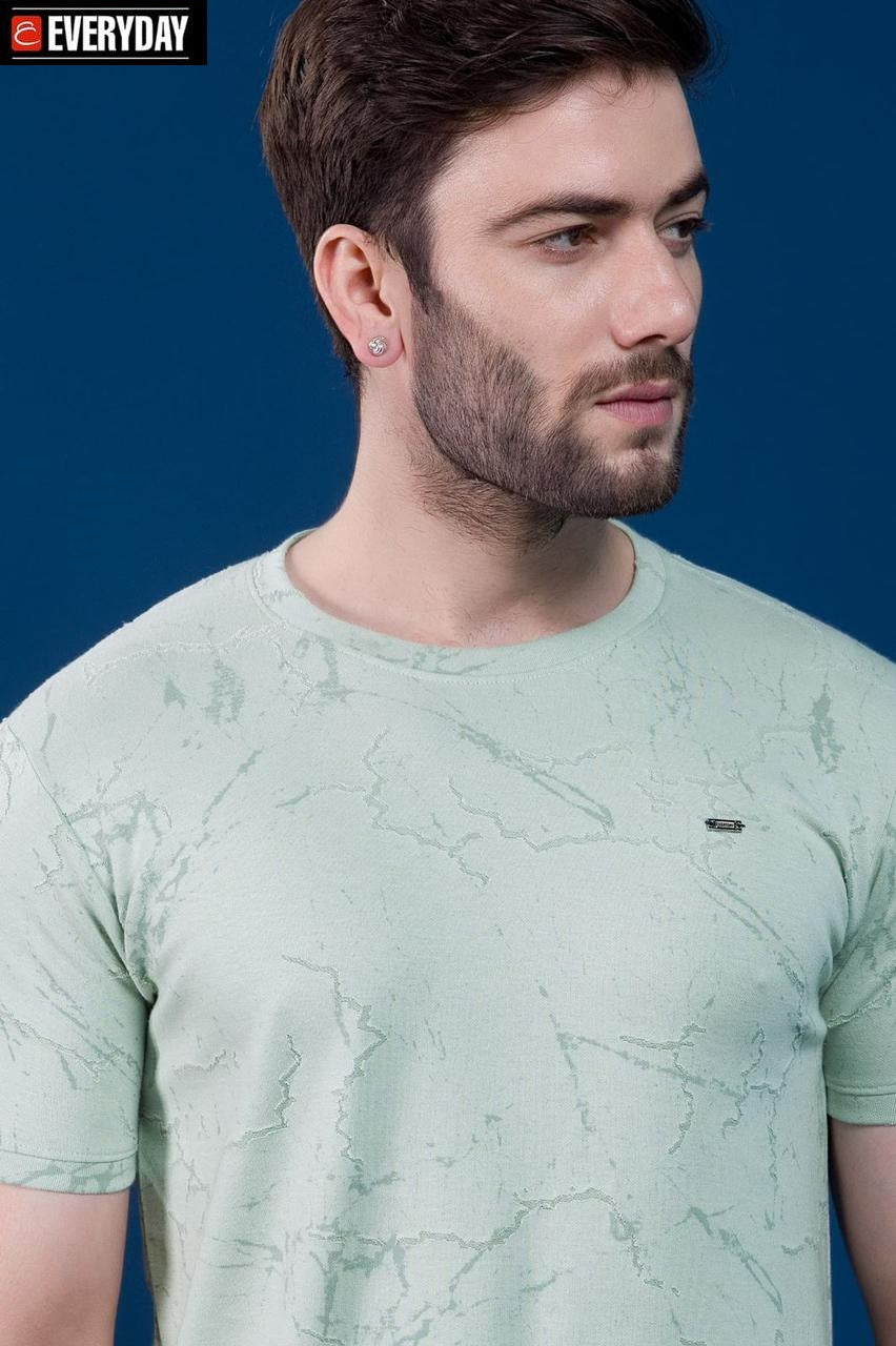 Round Neck 836 Everyday Jacquard Mens Shirts Supplier Gujarat