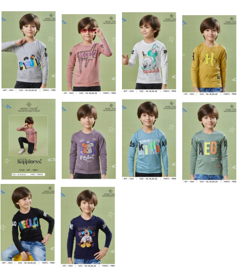 Round Neck Ht 1041 Hugo Tylor Lycra Tencil Boys Tshirt Supplier Ahmedabad