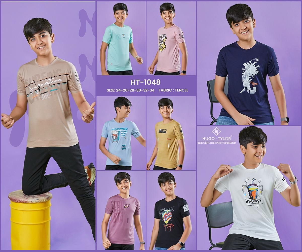 Round Neck Ht 1048 Hugo Tylor Tencil Lycra Boys Tshirt Wholesaler India