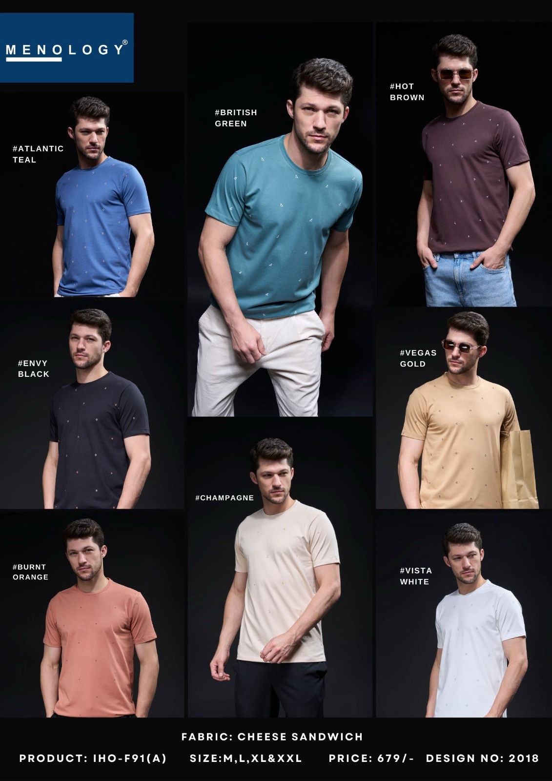 Round Neck Iho F 91A 2018 Menology Cheeze Mens Tshirts Supplier Ahmedabad