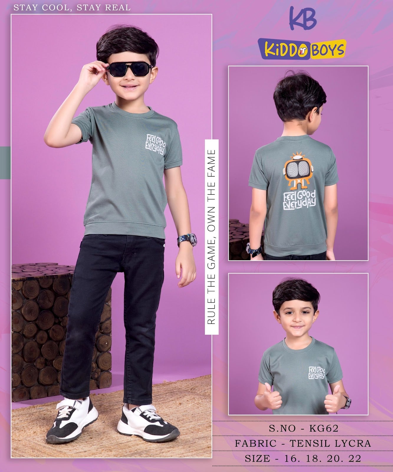 Round Neck Kg 62 Kiddo Tencil Lycra Boys Tshirt Wholesaler Gujarat