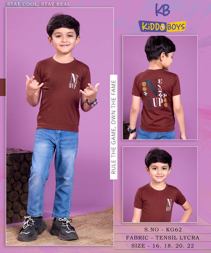 Round Neck Kg 62 Kiddo Tencil Lycra Boys Tshirt Wholesaler Gujarat