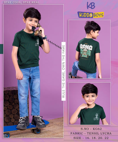 Round Neck Kg 62 Kiddo Tencil Lycra Boys Tshirt Wholesaler Gujarat