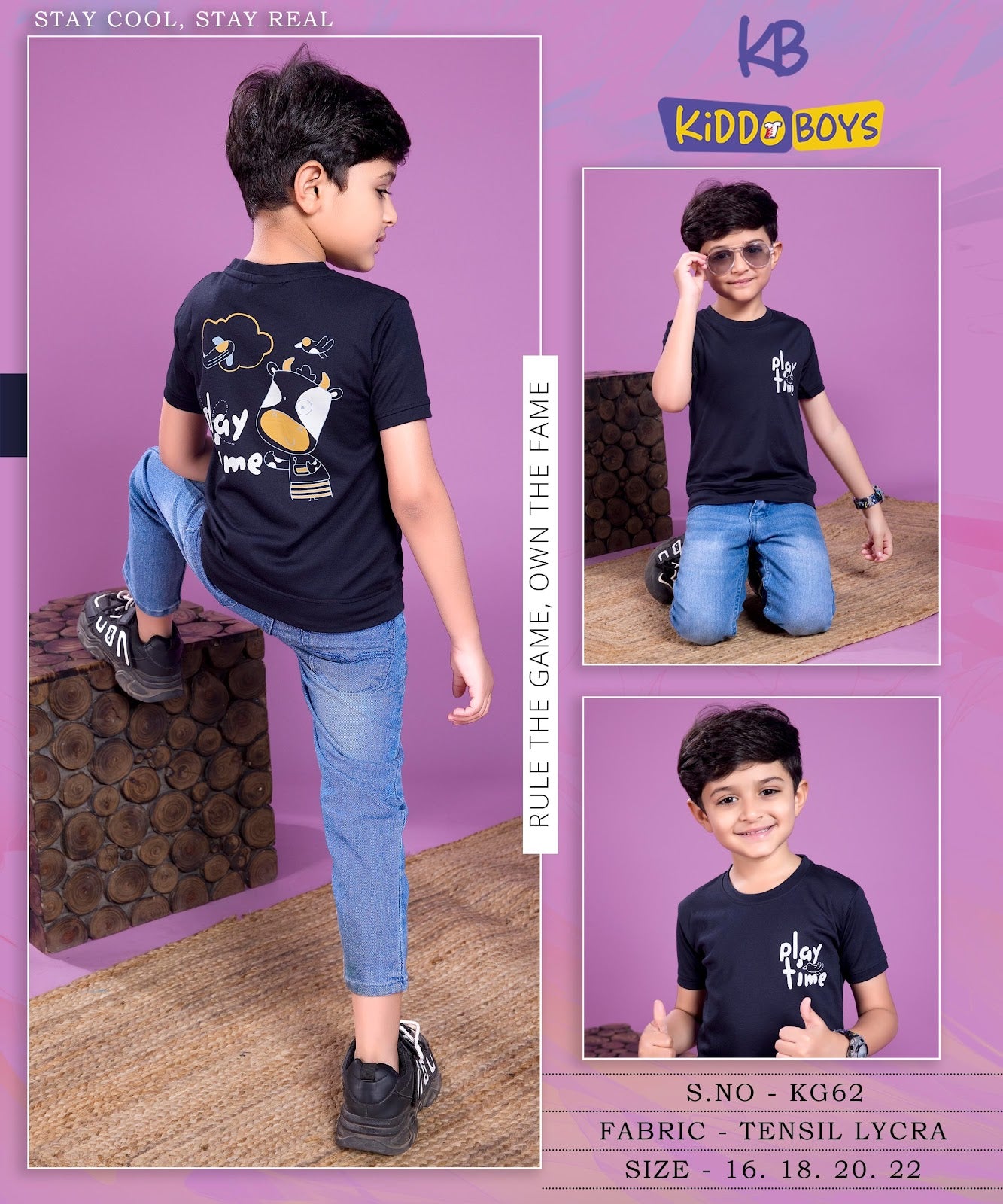 Round Neck Kg 62 Kiddo Tencil Lycra Boys Tshirt Wholesaler Gujarat