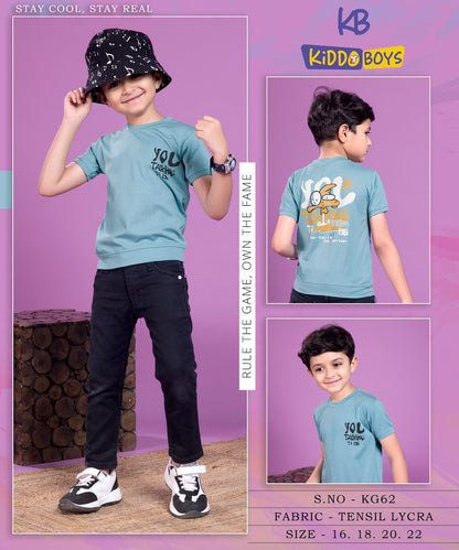 Round Neck Kg 62 Kiddo Tencil Lycra Boys Tshirt Wholesaler Gujarat