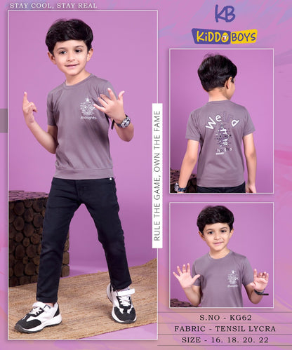 Round Neck Kg 62 Kiddo Tencil Lycra Boys Tshirt Wholesaler Gujarat