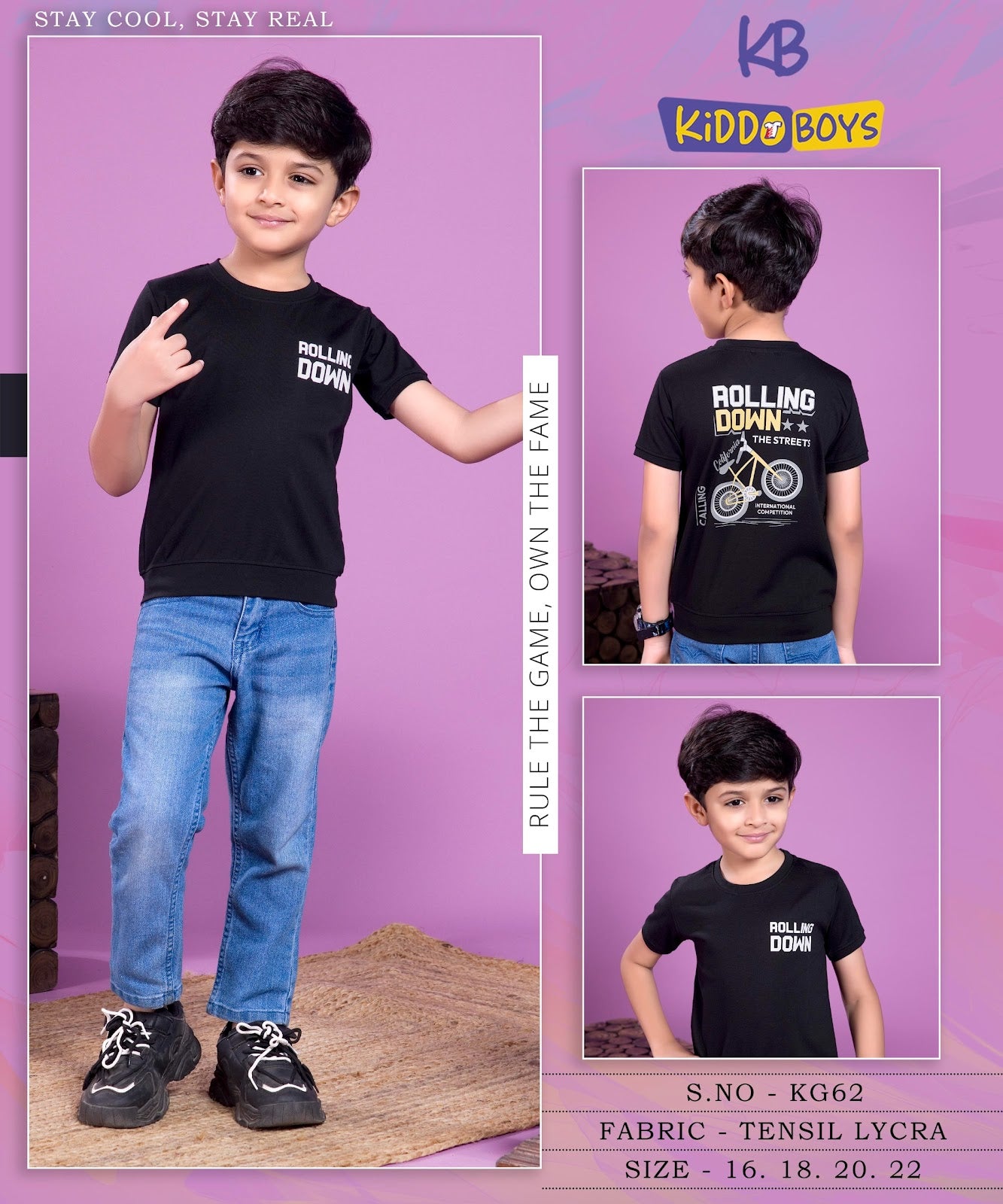 Round Neck Kg 62 Kiddo Tencil Lycra Boys Tshirt Wholesaler Gujarat