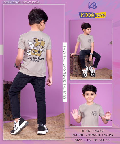 Round Neck Kg 62 Kiddo Tencil Lycra Boys Tshirt Wholesaler Gujarat