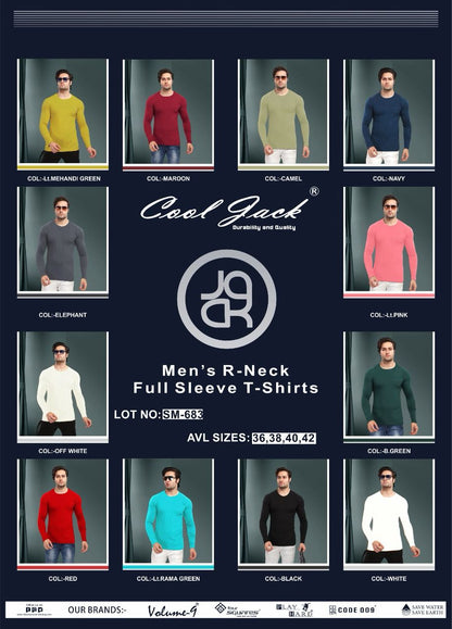 Round Neck Lot No Sm 683 Cool Jack Cotton Biowashed Mens Tshirts Supplier Gujarat