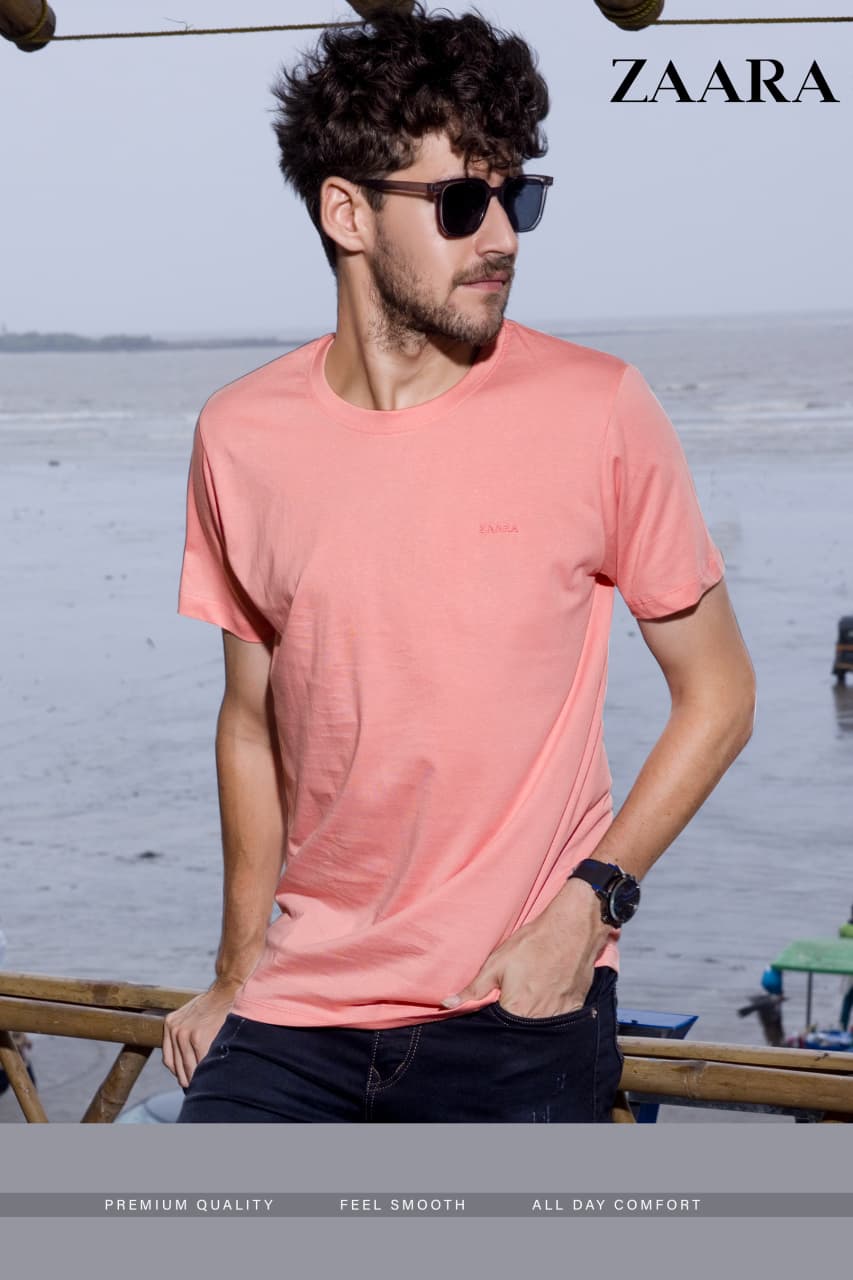 Round Neck Og 29 Zaara Cotton Mens Tshirts Wholesale Rate