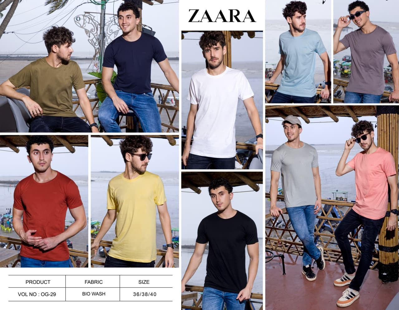 Round Neck Og 29 Zaara Cotton Mens Tshirts Wholesale Rate