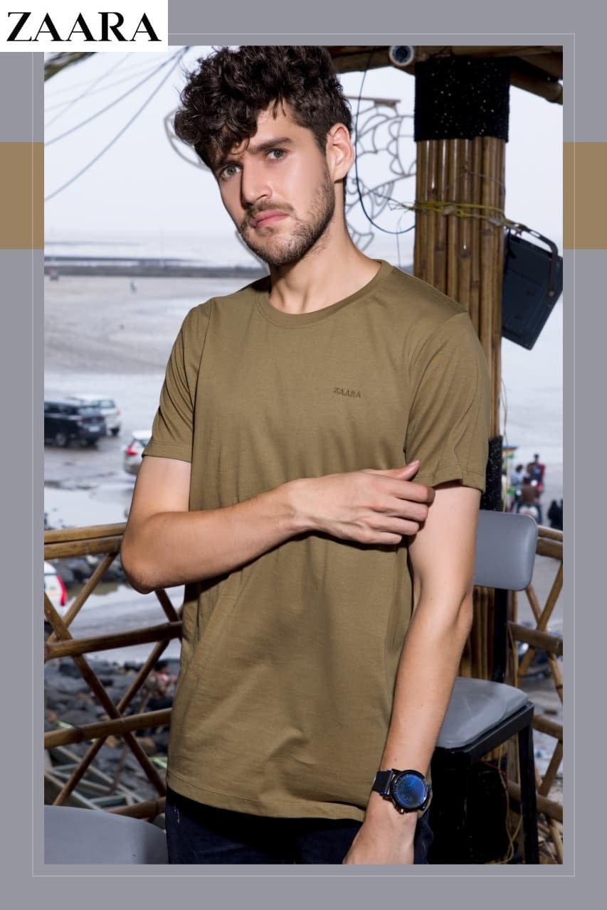 Round Neck Og 29 Zaara Cotton Mens Tshirts Wholesale Rate