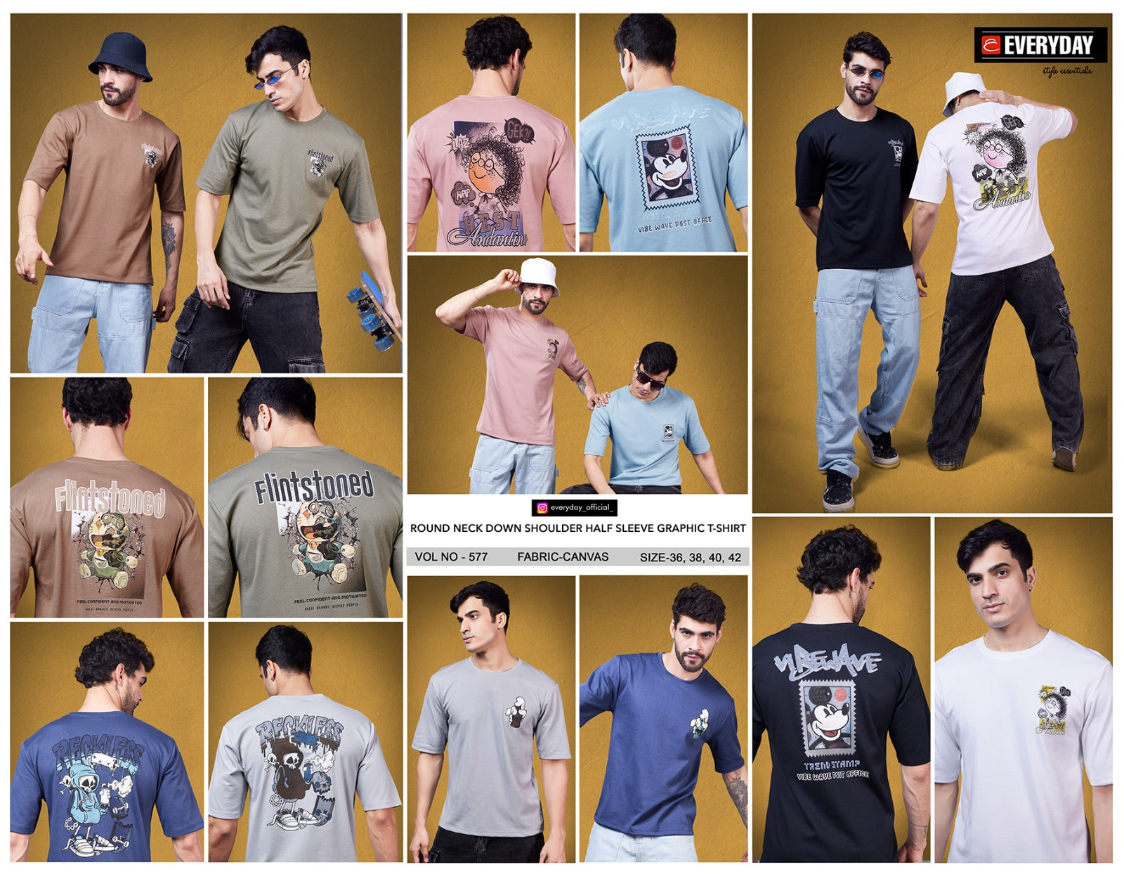 Round Neck Vol 577 Everyday Canvas Mens Tshirts Exporter Ahmedabad