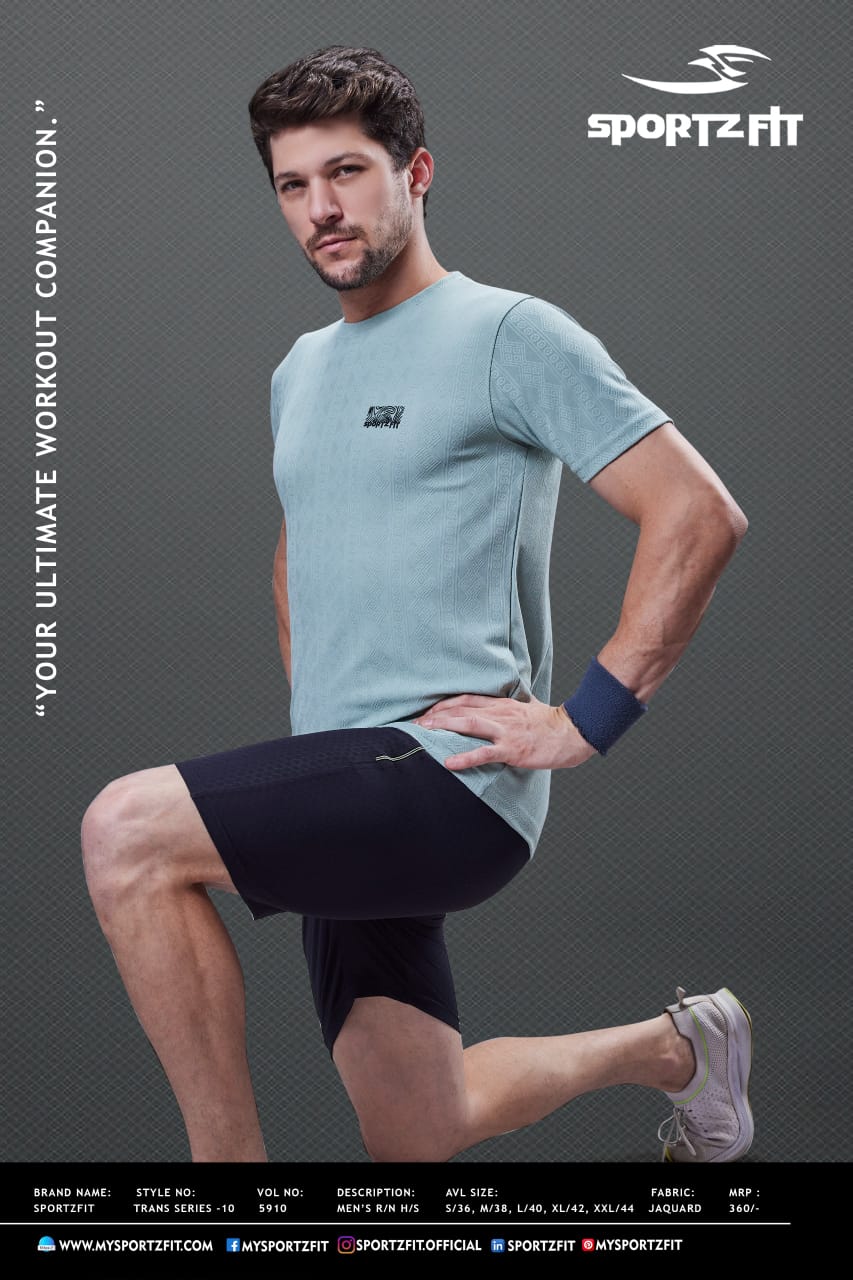 Round Neck Vol 5910 Tr 10 Sportz Fit Jacquard Mens Tshirts Supplier Gujarat