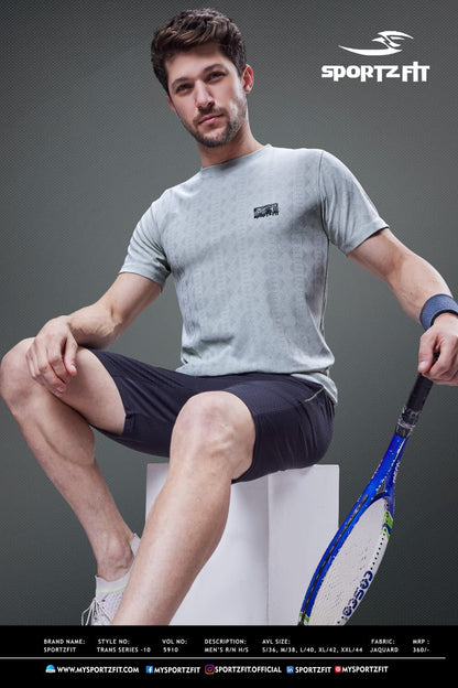 Round Neck Vol 5910 Tr 10 Sportz Fit Jacquard Mens Tshirts Supplier Gujarat