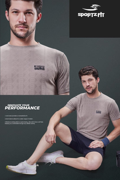 Round Neck Vol 5910 Tr 10 Sportz Fit Jacquard Mens Tshirts Supplier Gujarat