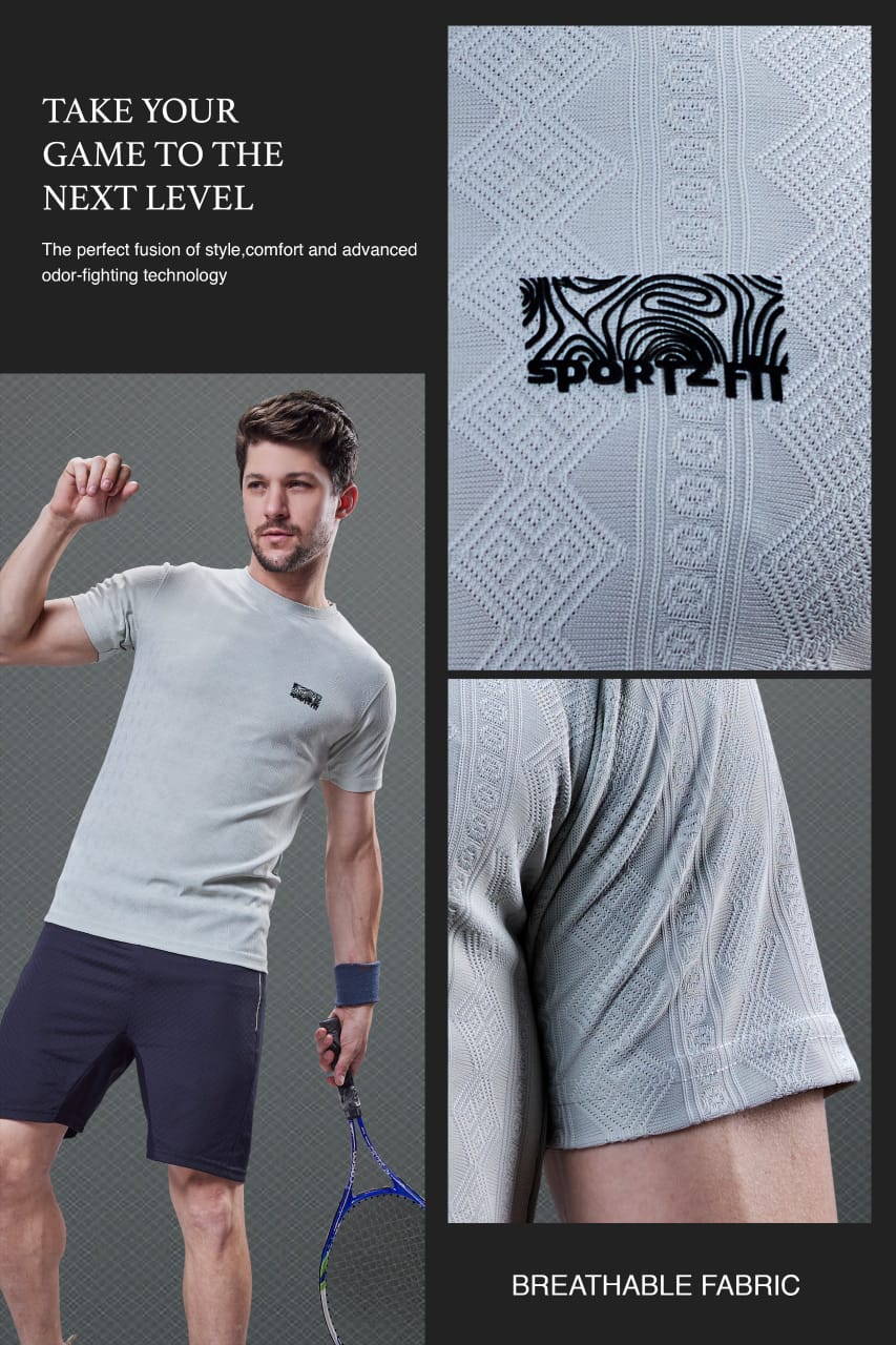 Round Neck Vol 5910 Tr 10 Sportz Fit Jacquard Mens Tshirts Supplier Gujarat