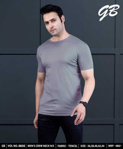 Round Neck Vol 5935 Gb Tencel Mens Tshirts Wholesaler India
