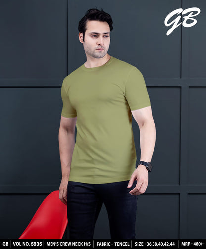 Round Neck Vol 5935 Gb Tencel Mens Tshirts Wholesaler India