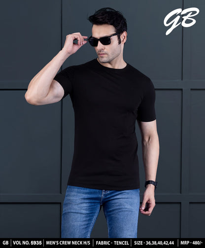 Round Neck Vol 5935 Gb Tencel Mens Tshirts Wholesaler India