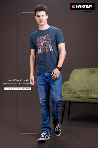 Round Neck Vol 861 Everyday Tencil Lycra Mens Tshirts Manufacturer Gujarat