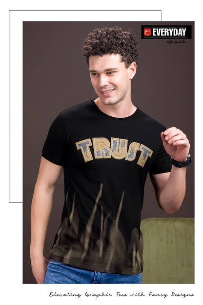 Round Neck Vol 861 Everyday Tencil Lycra Mens Tshirts Manufacturer Gujarat