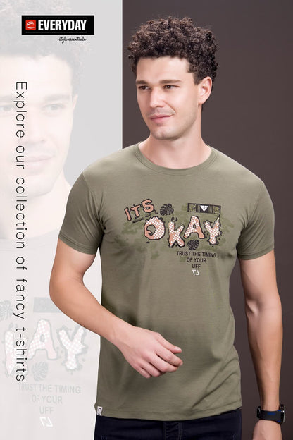 Round Neck Vol 861 Everyday Tencil Lycra Mens Tshirts Manufacturer Gujarat