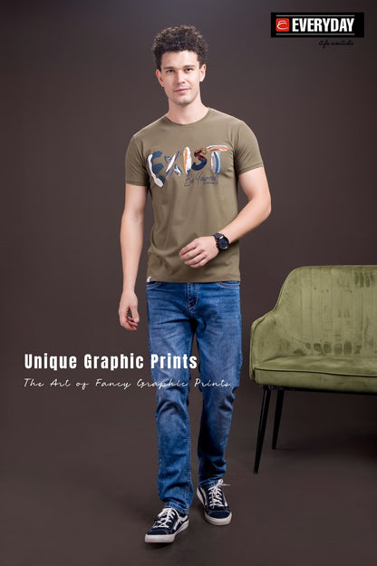 Round Neck Vol 861 Everyday Tencil Lycra Mens Tshirts Manufacturer Gujarat