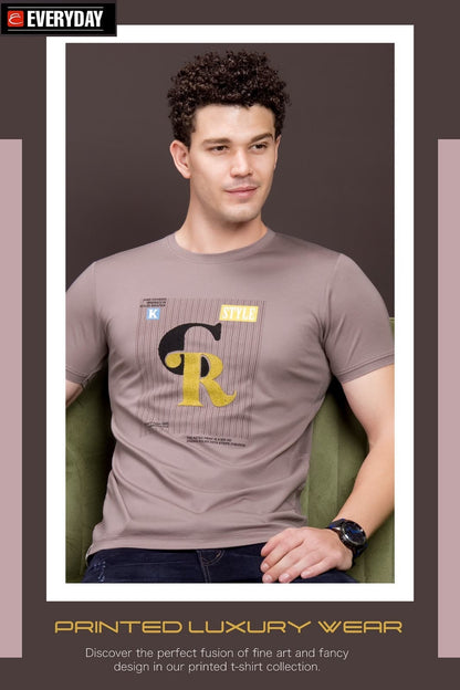 Round Neck Vol 861 Everyday Tencil Lycra Mens Tshirts Manufacturer Gujarat