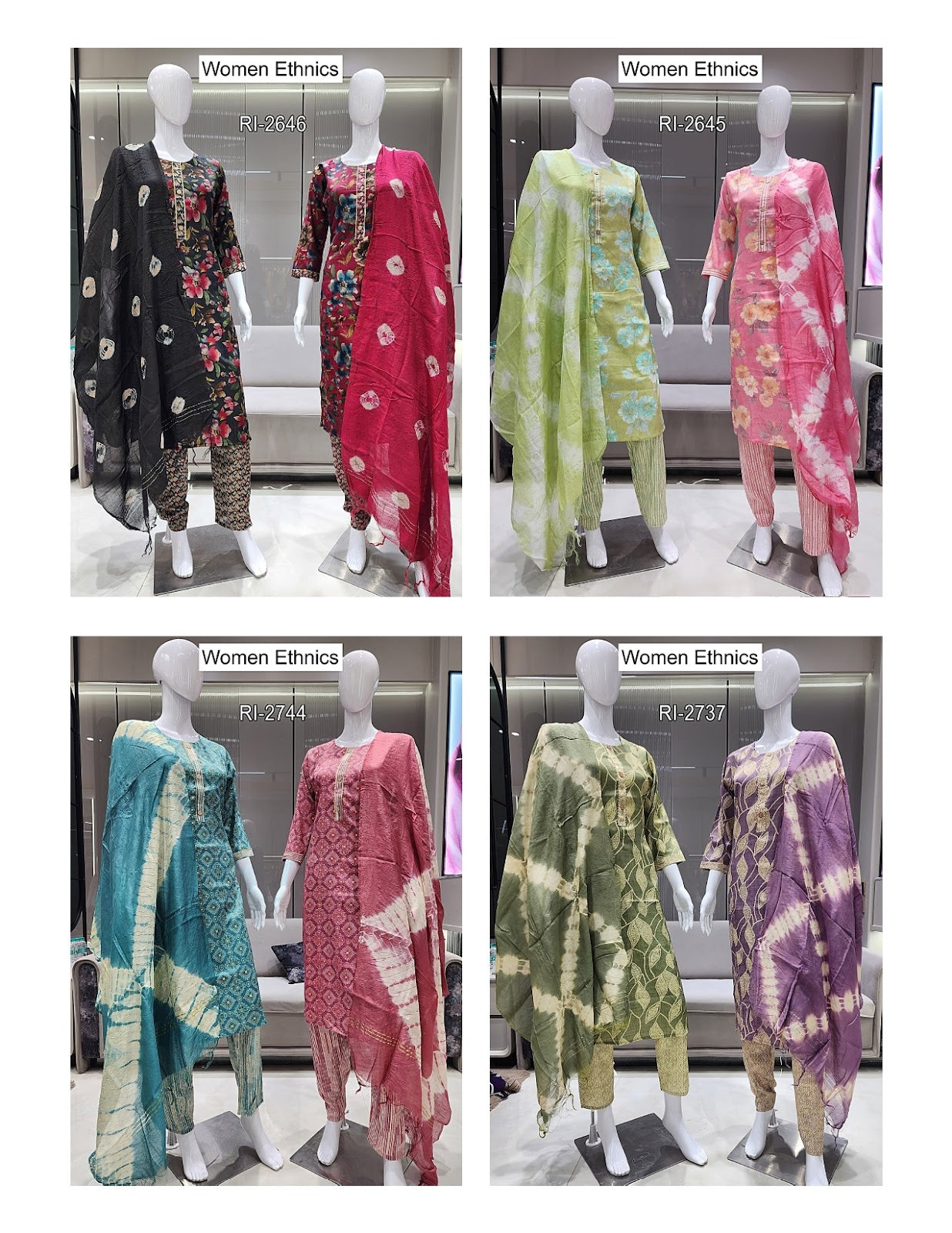 Round Neck Women Ethnics Capsule Print Readymade Pant Style Suits Exporter