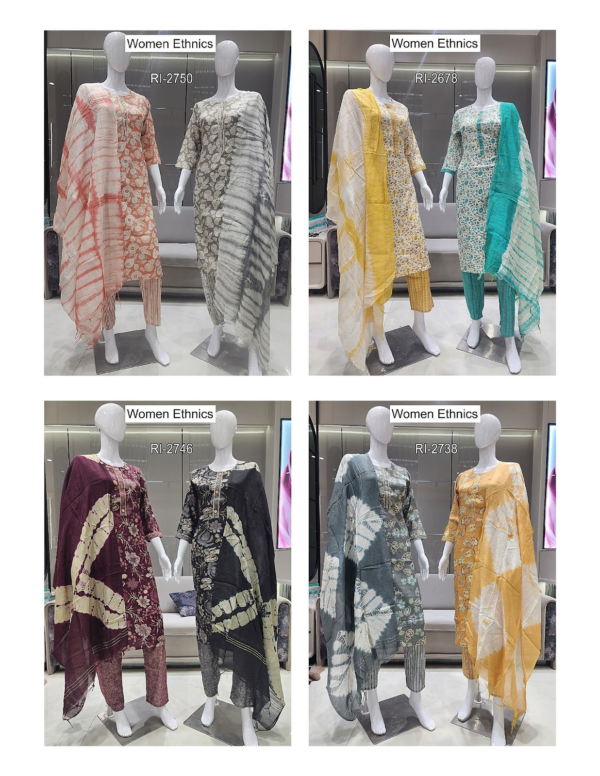 Round Neck Women Ethnics Capsule Print Readymade Pant Style Suits Exporter