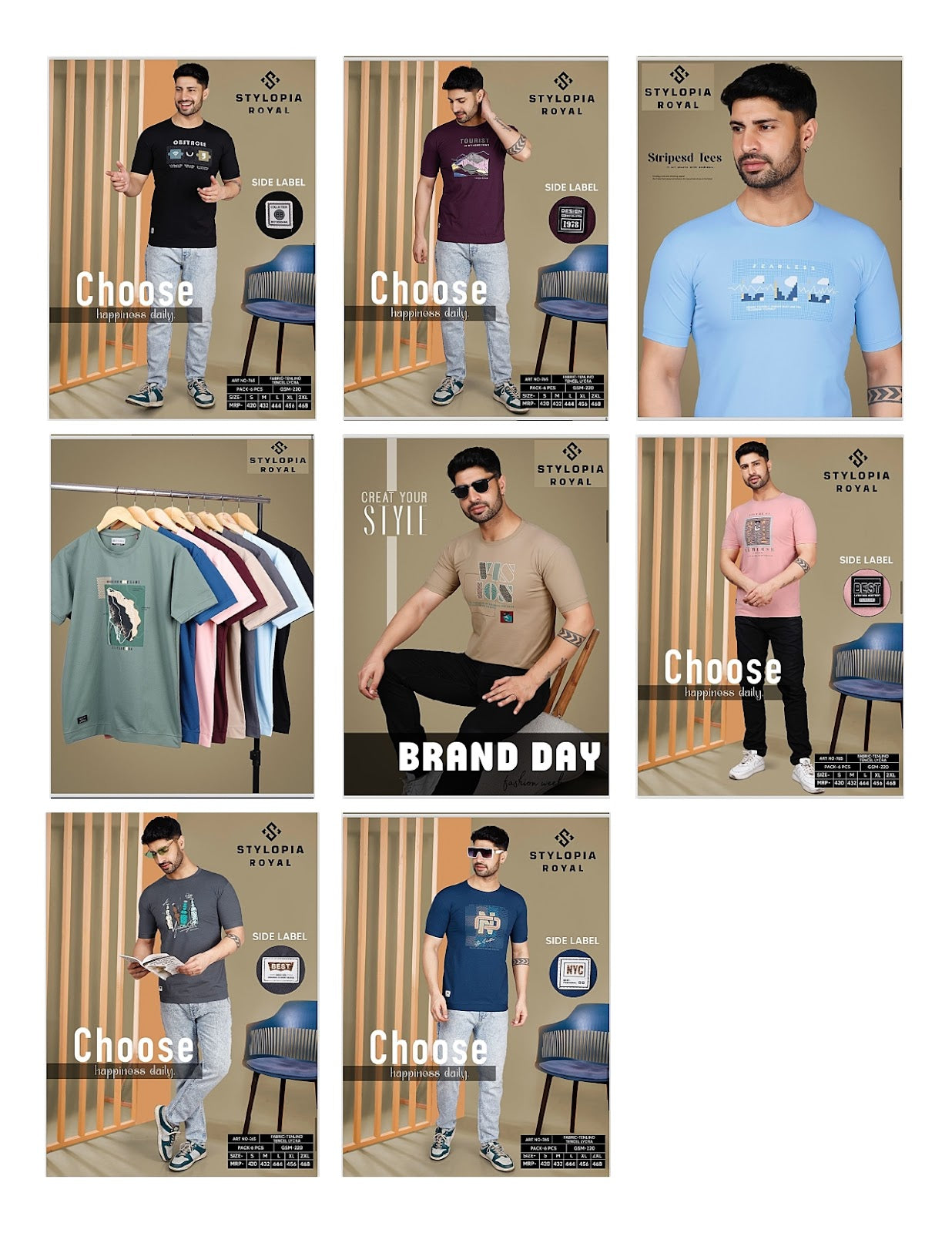 Royal 765 Stylopia Tencel Lycra Mens Tshirts Manufacturer