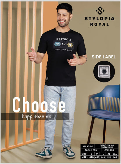 Royal 765 Stylopia Tencel Lycra Mens Tshirts Manufacturer