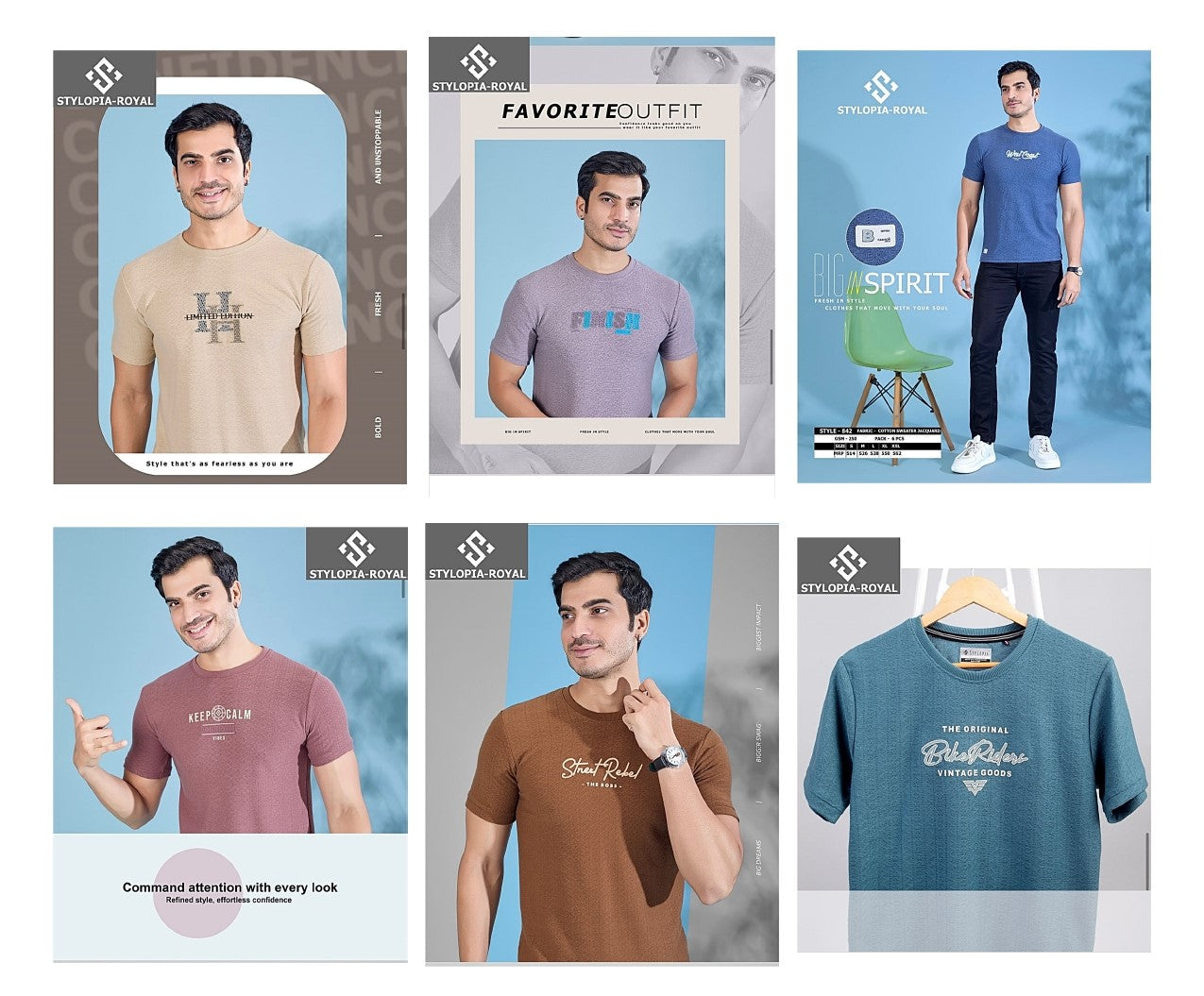 Royal 842 Stylopia Cotton Mens Tshirts Wholesale Price