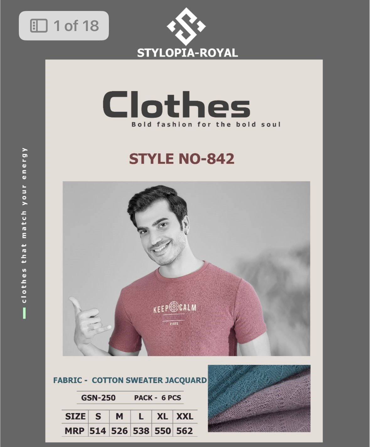 Royal 842 Stylopia Cotton Mens Tshirts Wholesale Price
