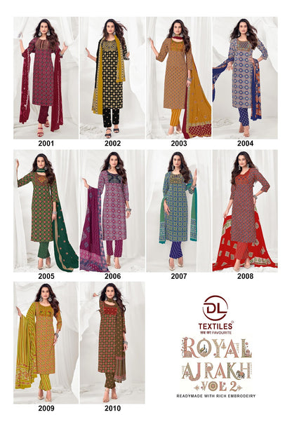 Royal Ajrakh Vol 2 Dl Readymade Cotton Pant Suits Wholesale Price