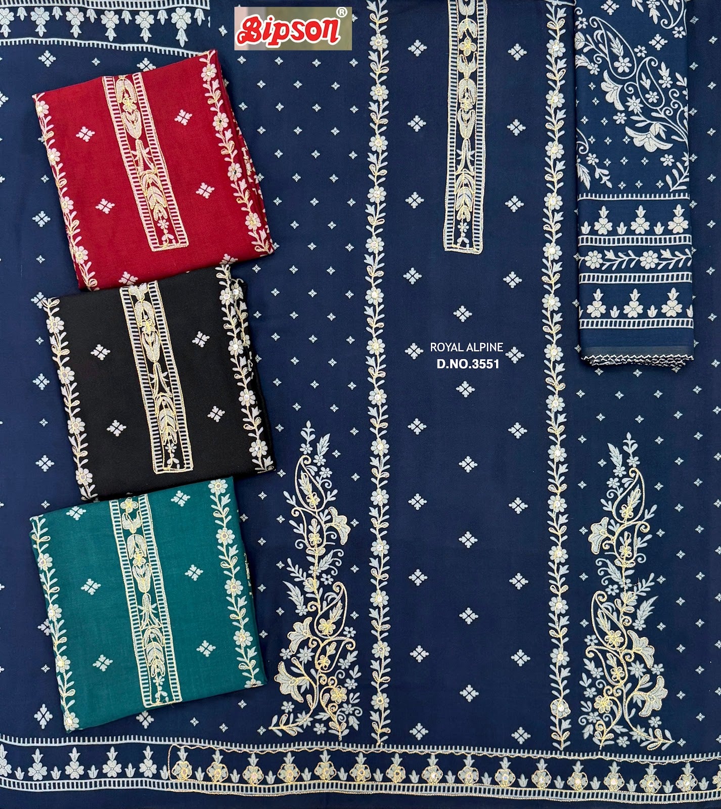 Royal Alpine 3541 Bipson Prints Pure Viscose Pant Style Suits Exporter