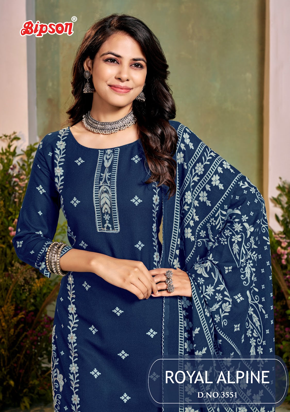 Royal Alpine 3541 Bipson Prints Pure Viscose Pant Style Suits Exporter