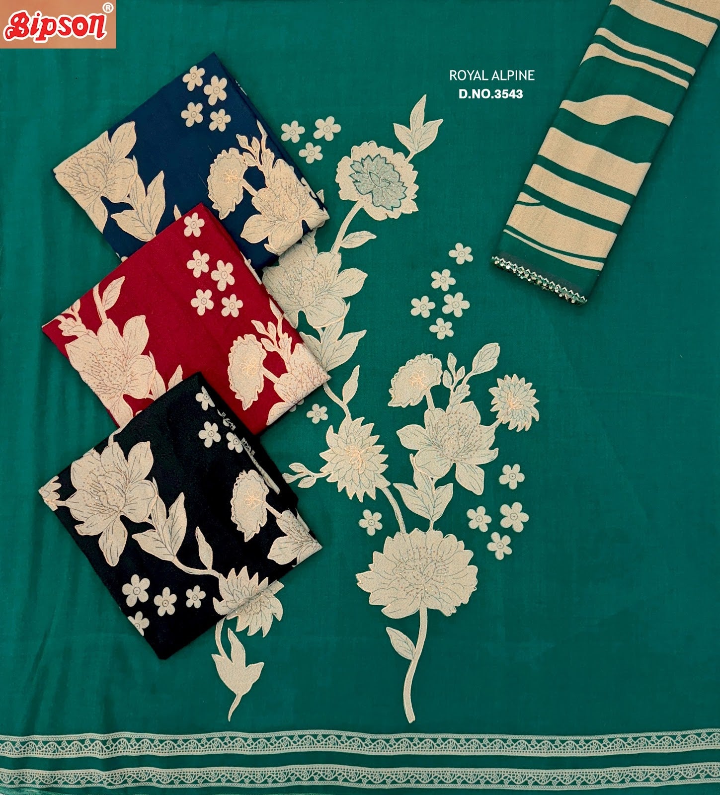 Royal Alpine 3543 Bipson Prints Pure Viscose Pant Style Suits Manufacturer