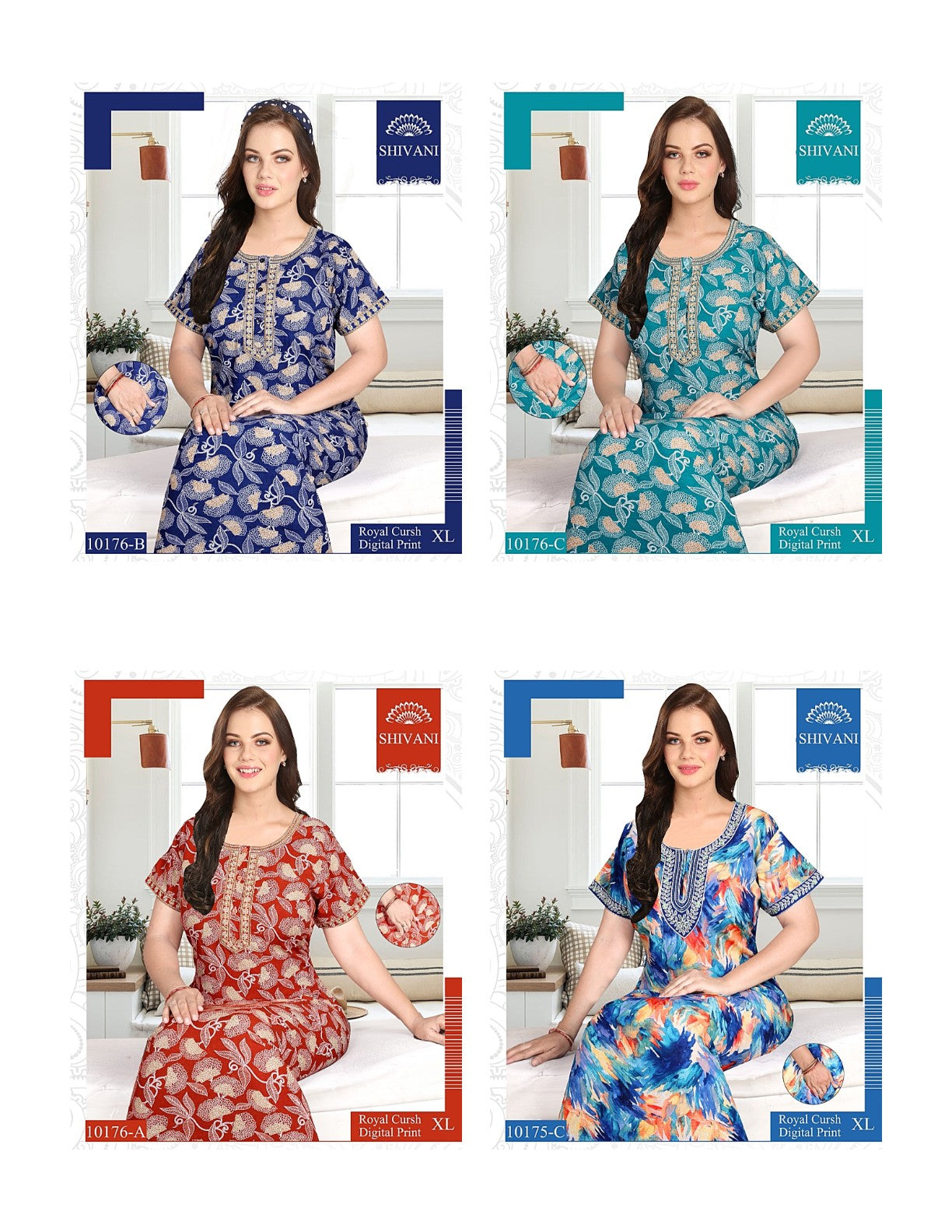 Royal Crush 1811 Shivani Pv Night Gowns Wholesaler Gujarat