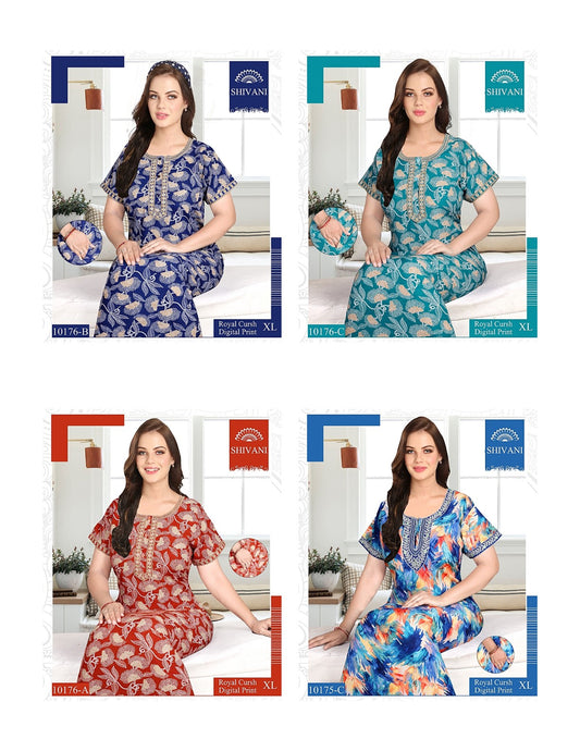 Royal Crush 1811 Shivani Pv Night Gowns Wholesaler Gujarat