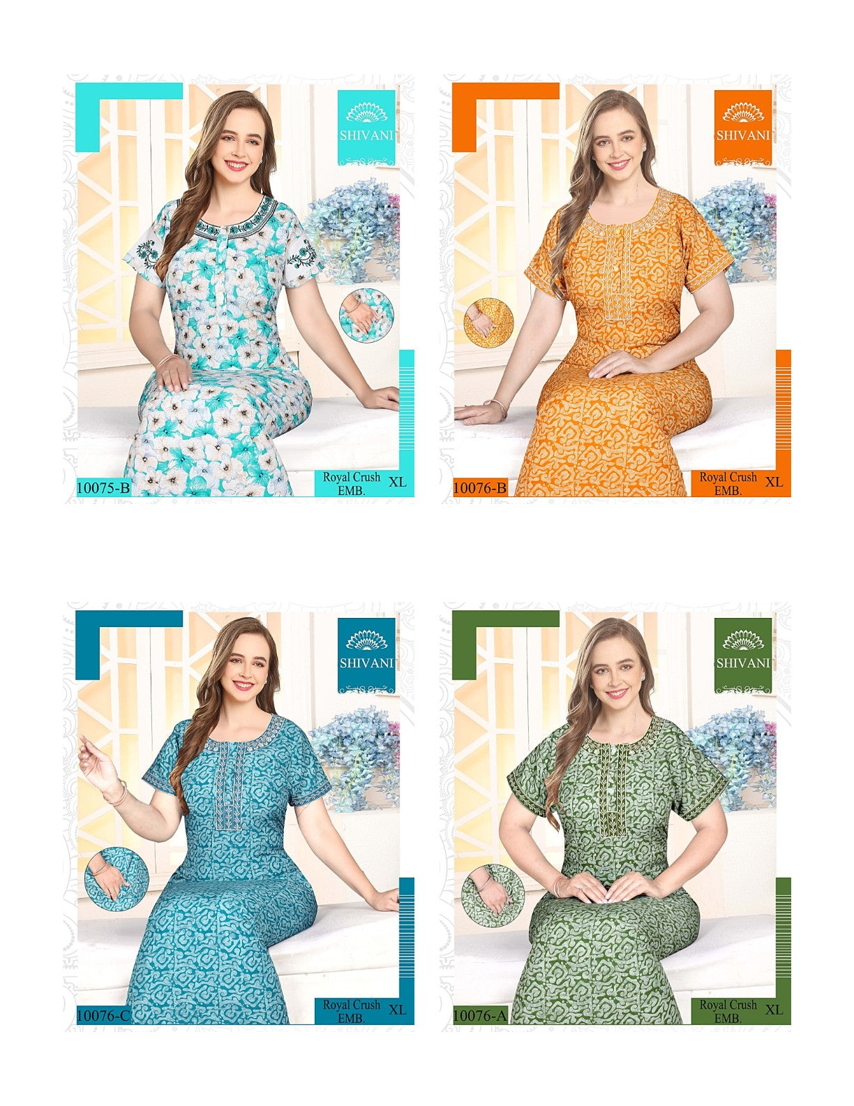 Royal Crush 1811 Shivani Pv Night Gowns Wholesaler Gujarat