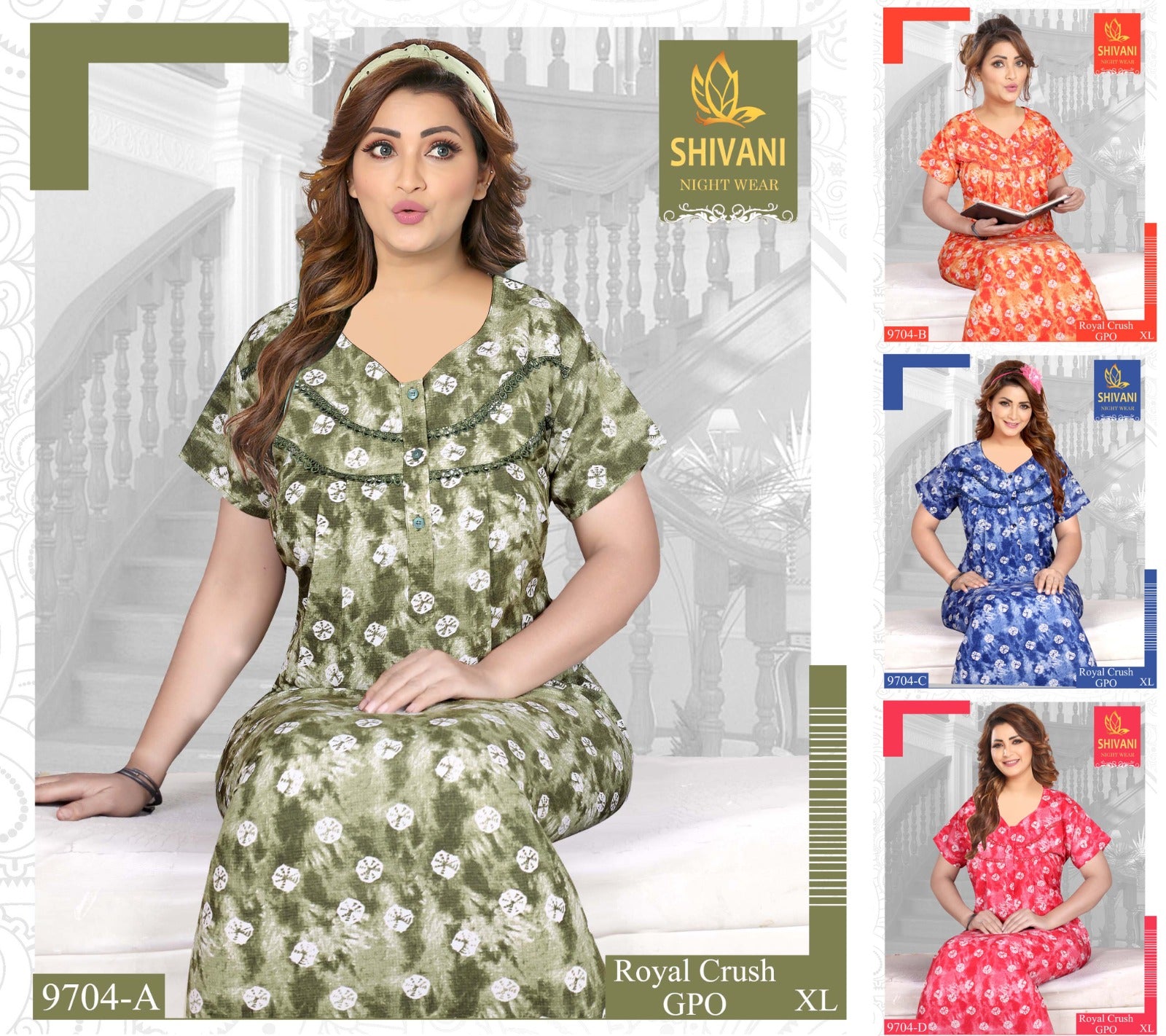 Royal Crush Shivani Pv Night Gowns Supplier Ahmedabad