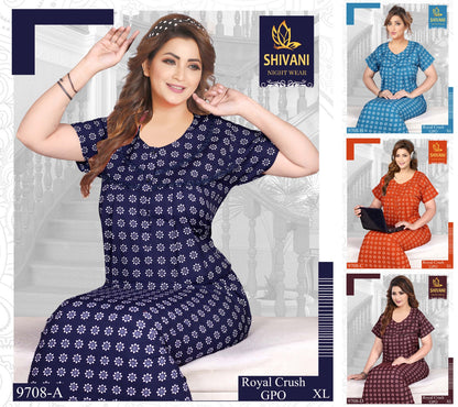 Royal Crush Shivani Pv Night Gowns Supplier Ahmedabad
