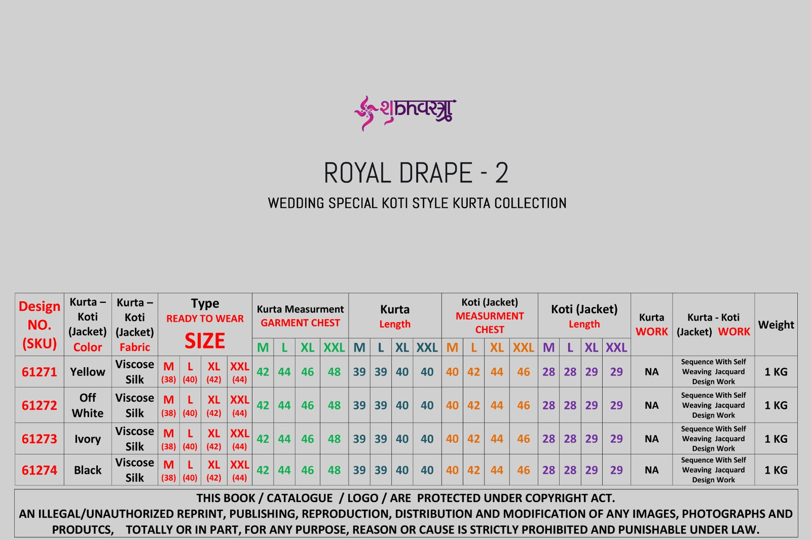 Royal Drape Vol 2 With Koti Shubhvastra Viscose Silk Mens Kurta Wholesale