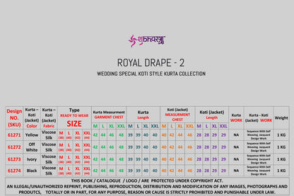 Royal Drape Vol 2 With Koti Shubhvastra Viscose Silk Mens Kurta Wholesale