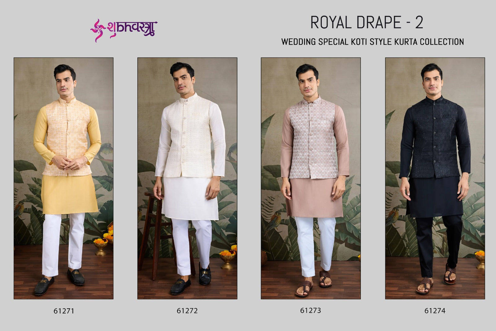 Royal Drape Vol 2 With Koti Shubhvastra Viscose Silk Mens Kurta Wholesale