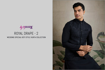 Royal Drape Vol 2 With Koti Shubhvastra Viscose Silk Mens Kurta Wholesale