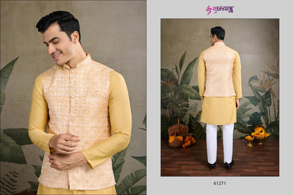 Royal Drape Vol 2 With Koti Shubhvastra Viscose Silk Mens Kurta Wholesale